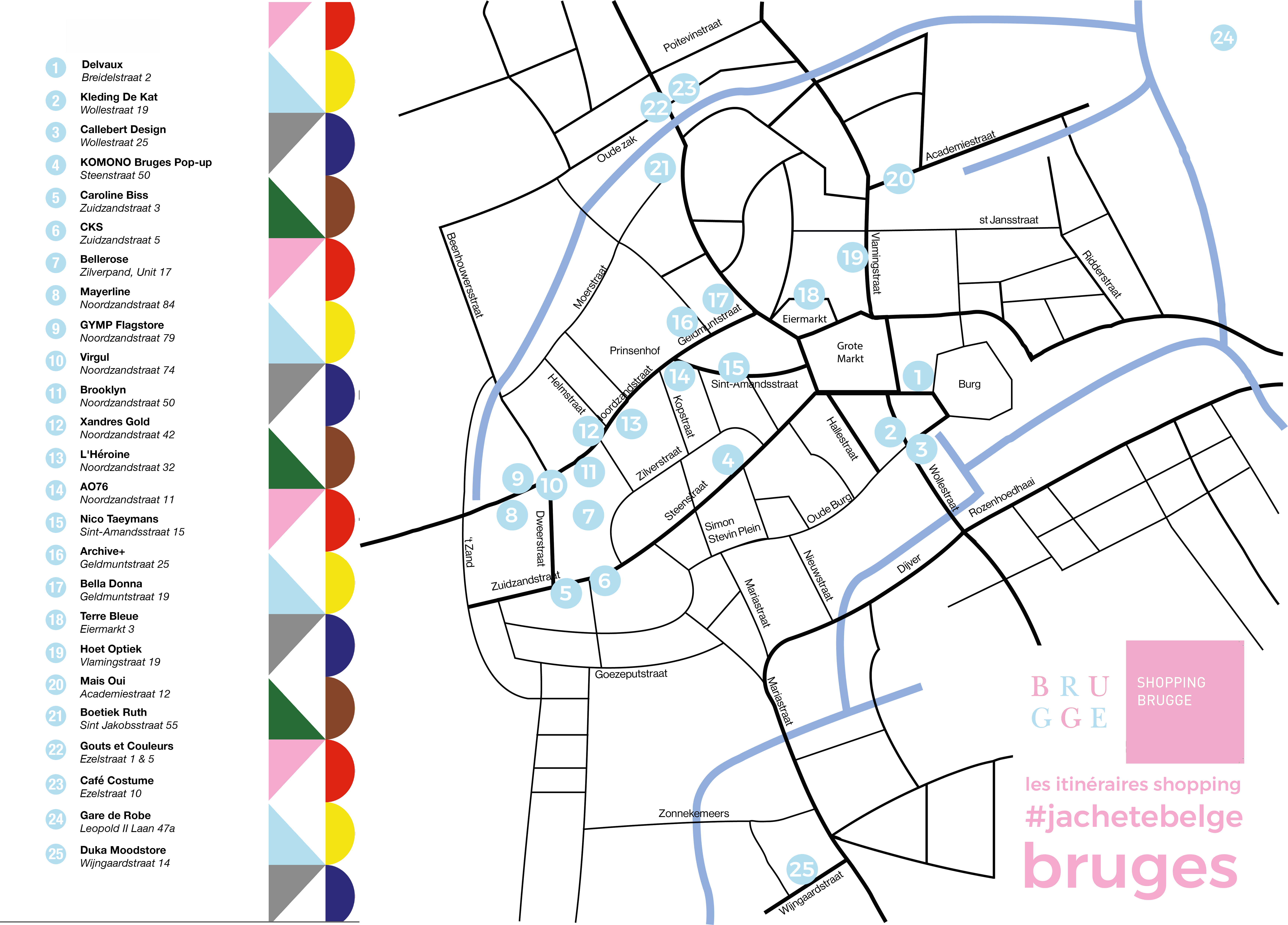 Frans aangepaste shoppingroute Brugge